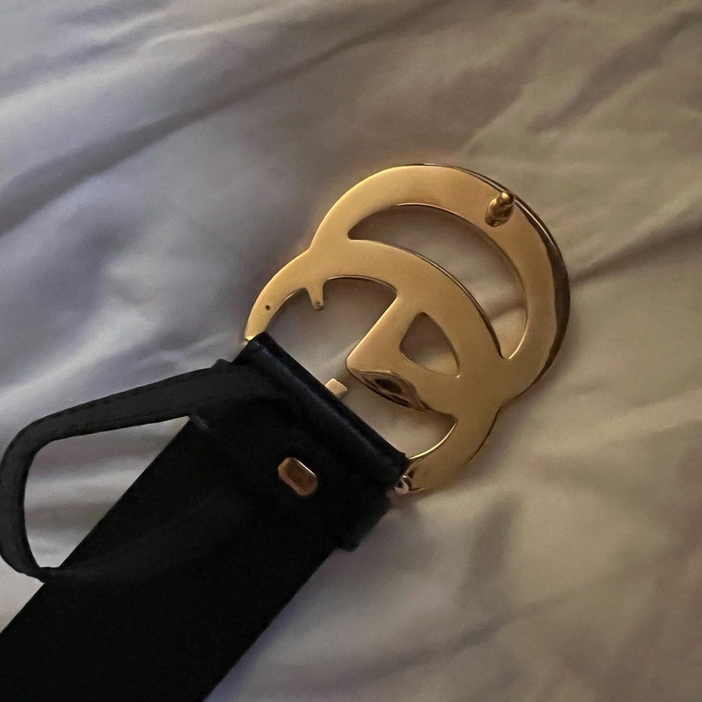 GG Marmont Leather Belt with Shiny Buckle - Picture 7 of 8